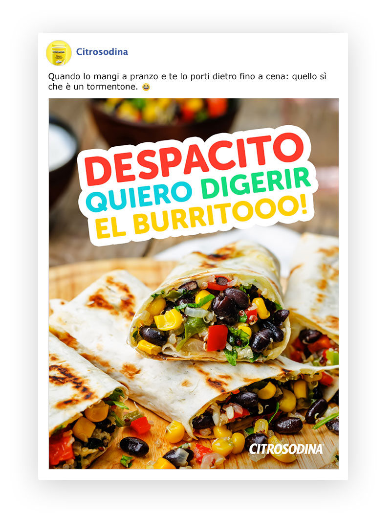 Post Facebook ironico